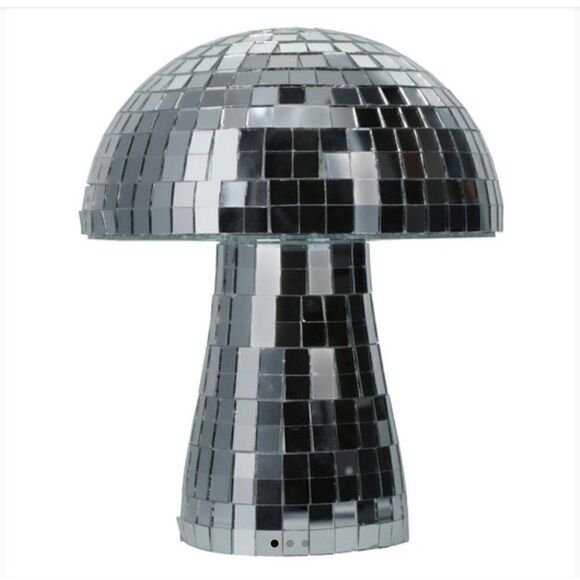 New! Disco Mosaic Mirror Glass Mushroom Decor on Trend - Picture 1 of 2